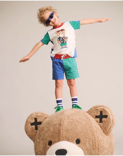 Huxbaby - Colour Block Twill Shorts - Babies-Teens