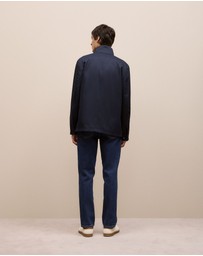 Trenery - Cotton Twill Zip Through Jacket in Navy