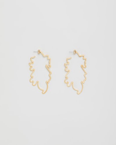 Large Leaf Outline Earrings