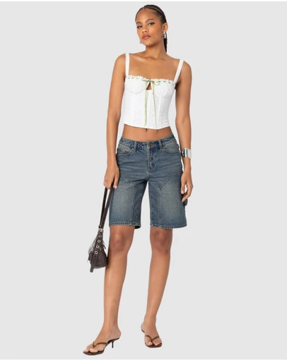 EDIKTED - Carpenter Denim Bermuda Shorts