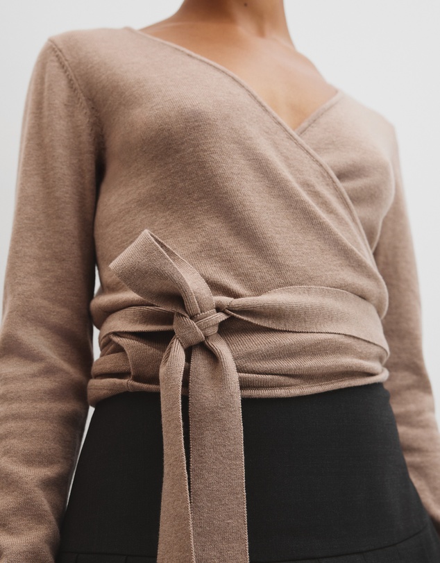 Country Road - Merino Button Detail Wrap Knit