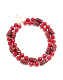 Lovisa - Red Acrylic Beaded Layered Necklace