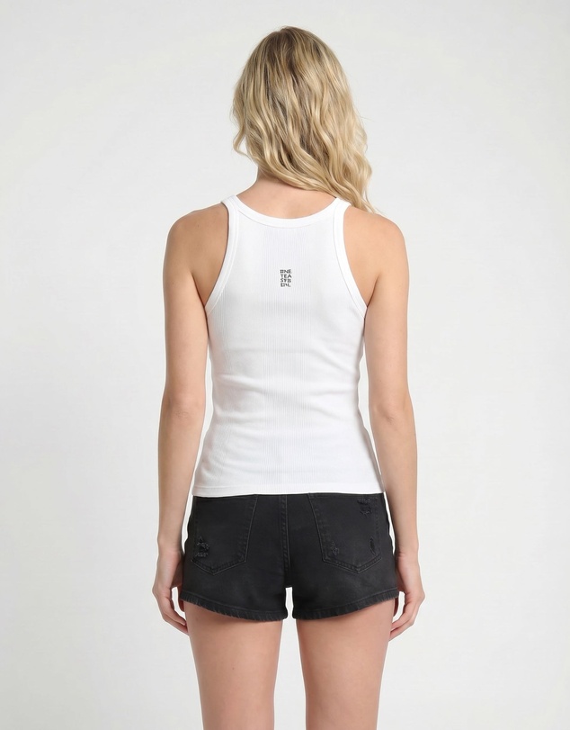 ONE TEASPOON - White Bower Bird Rib Singlet