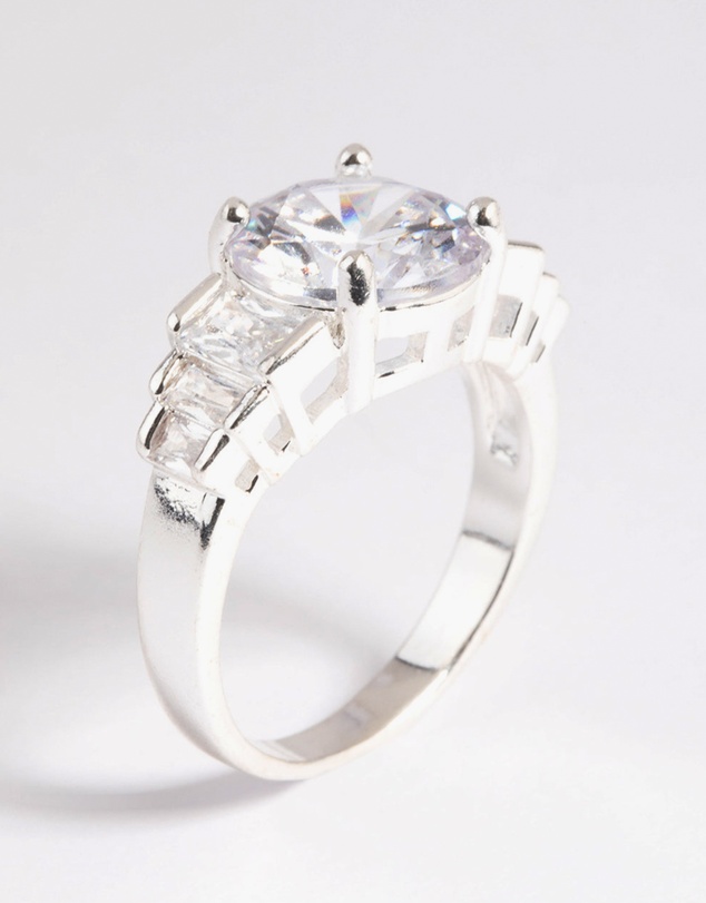 Lovisa - Silver Plated Cubic Zirconia Solitaire Ring