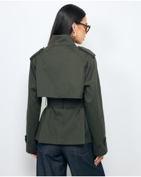 AERE - Sadie Funnel Neck Crop Trench Coat