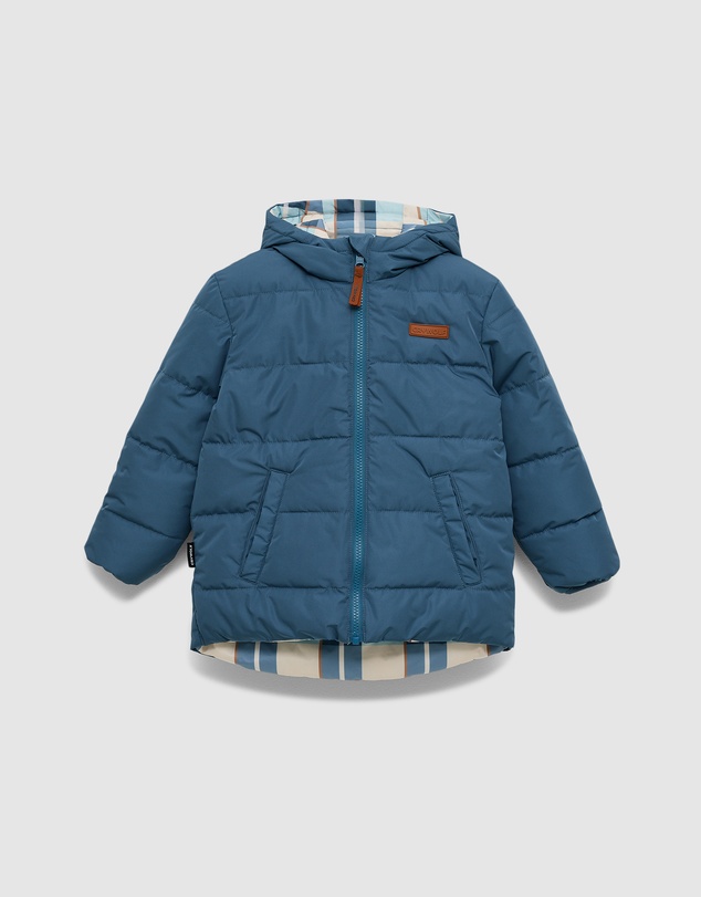 Crywolf - REVERSIBLE ECO-PUFFER Blue Plaid