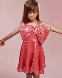 Bardot Junior - Stefania Sequin Bow Dress - Kids-Teens