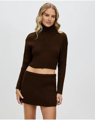 Style Addict - Chunky Knit Crop Skivvy