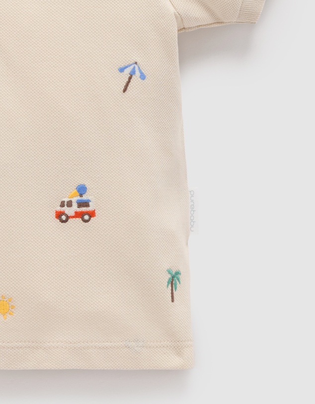 Purebaby - Resort Embroidered Polo -Kids-Babies