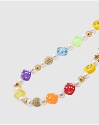 Nialaya Jewellery - Men's Pair of Dice Pearl Choker