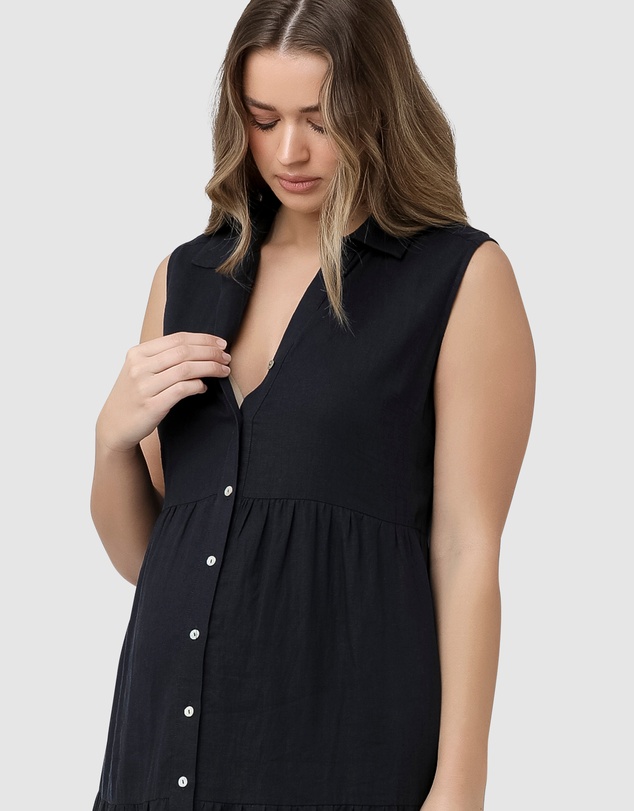 Ripe Maternity - Tracy Tiered Linen Dress