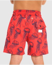 Tolu Australia - Boys Red Swim Shorts With Jellyfish