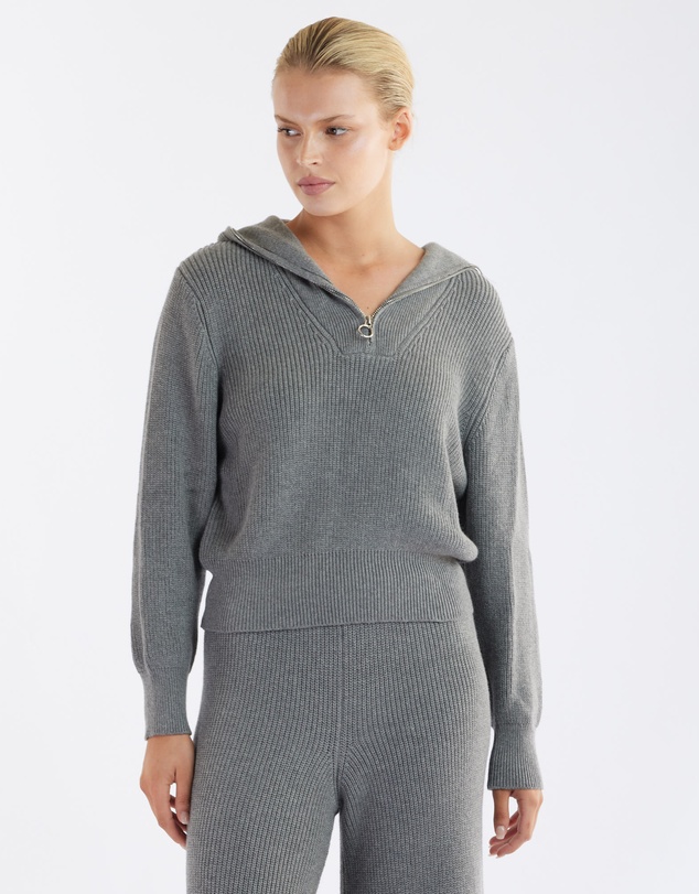 Amelius - Eline Knit Quarter Zip Polo