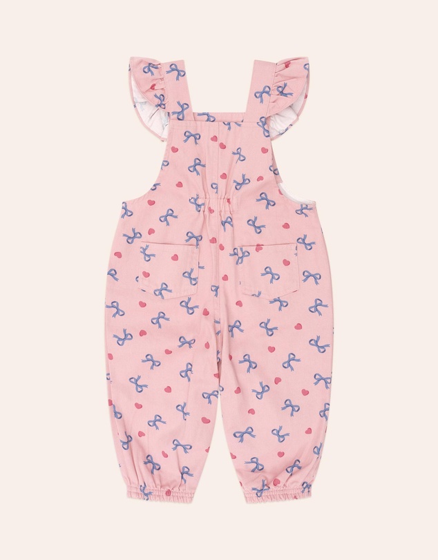 Huxbaby - Hearts and Bows Frill Overalls - Babies-Kids