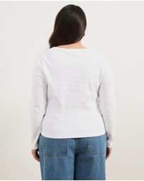 Atmos&Here Curvy - Organic Cotton Rib Scoop Neck Top