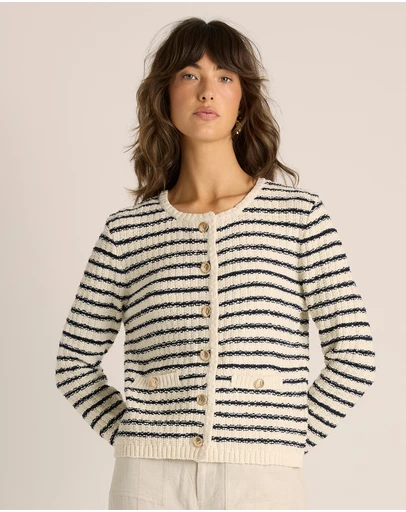 Fate + Becker - Elle Stripe Knit Cardigan