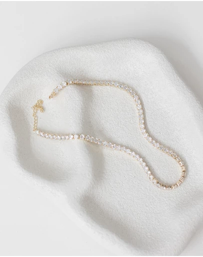 The White Collection - Tiffany - Modern Gold Bridal Necklace