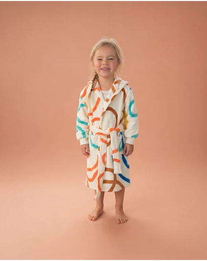 Linen House Kids - Plush Squiggle Kids Robe
