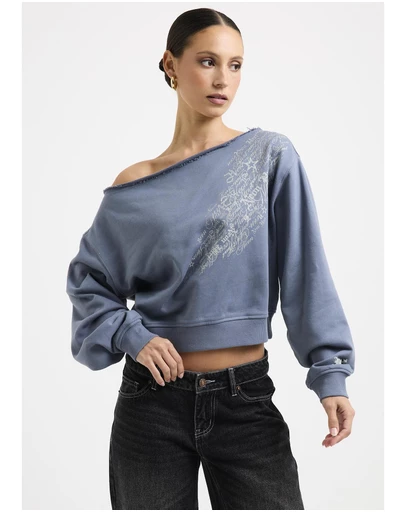 Neon Hart - Cisco Scripted Off Shoulder Top