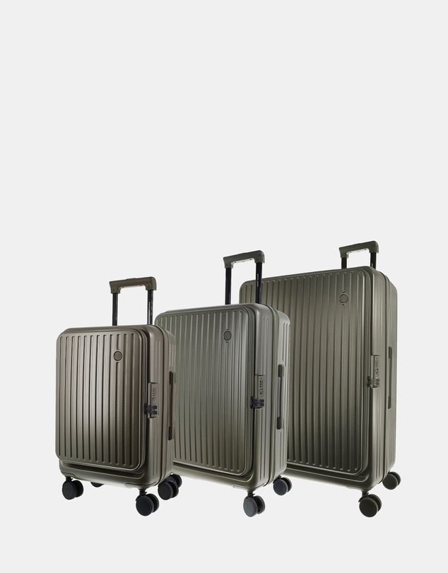 Pierre Cardin - Pierre Cardin Front-Opener 3 Piece Hard Shell Luggage Set Bundle