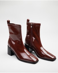 RAID - Allona Block heeled ankle boots in brown