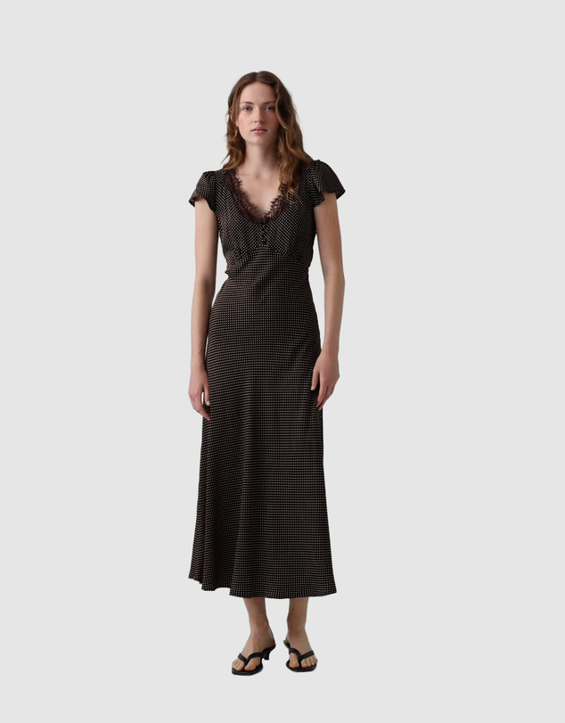 GAP - SS Lace V-Neck Slip Maxi Dress