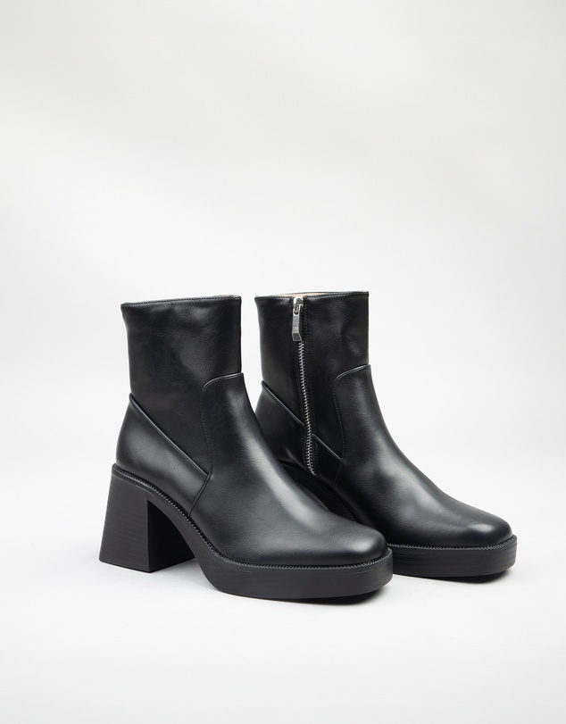 RAID - Lexus chunky mid heel boots in black