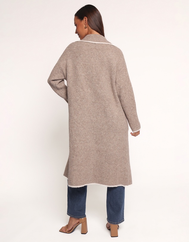 Petal & Pup - Katia Contrast Trim Coatigan - Beige
