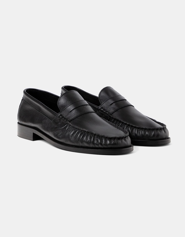 Duke + Dexter - Ezra Tumbled Ruched Loafers - Men's