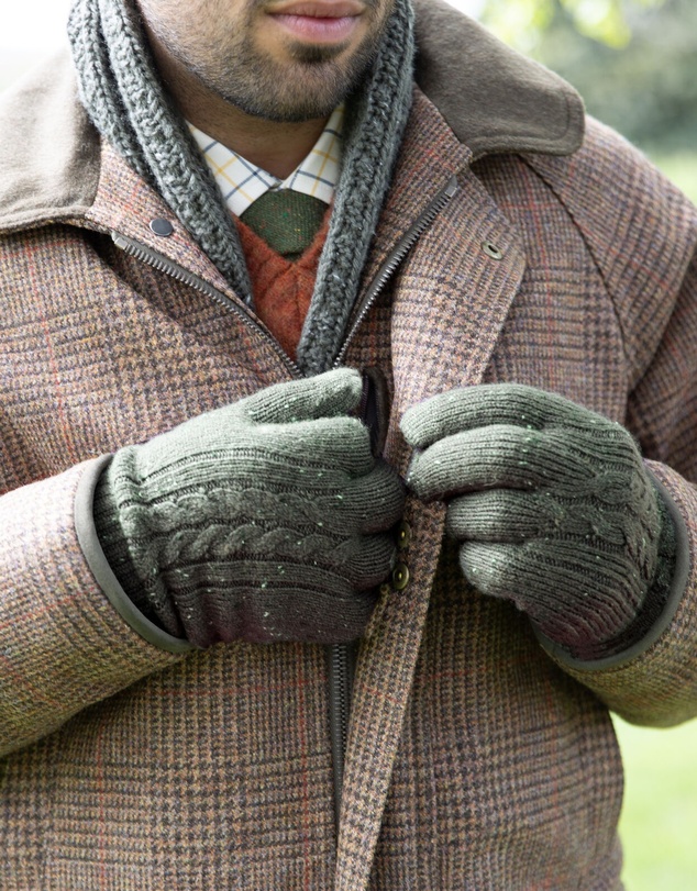 DENTS - Touchscreen Cable Knit Gloves