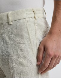 Calibre - Seersucker Check Shorts Stone