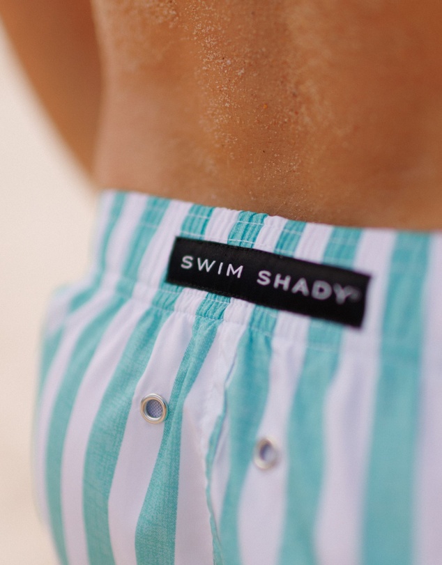 Swim Shady - Mint Flare Swim Shorts