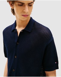 Tommy Hilfiger - Relaxed Fit Open Knit Short Sleeve Shirt