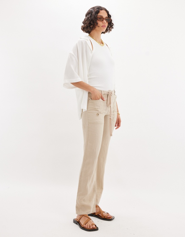 Amelius - Erin Linen Tie Cargo Pant