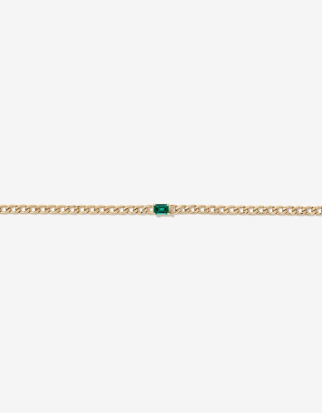 Michael Hill - Created Emerald Curb Link Bracelet in 10kt Yellow Gold