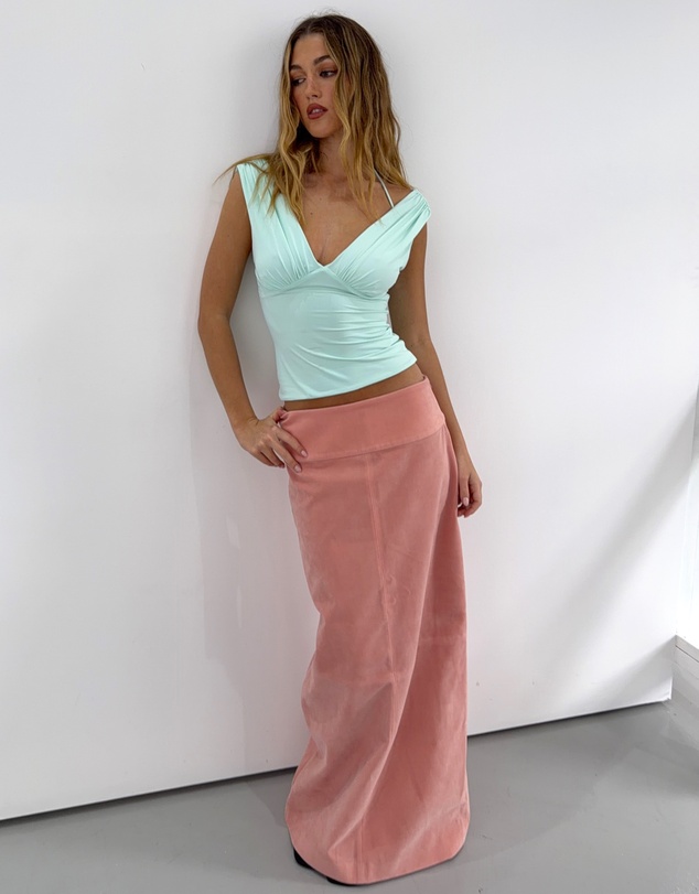 Dazie - Bailey Faux Suede Midi Skirt