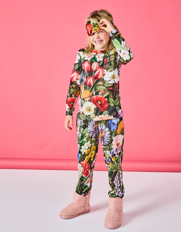 Kip&Co - Cottage Garden Eden Kids Organic Cotton Long Sleeve Top and Pants Pyjama Set - Babies-Teens