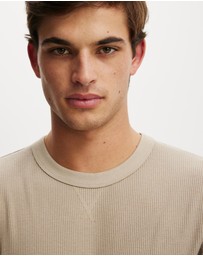 Cotton On - Cropped Fit Textured Long Sleeve T-Shirt