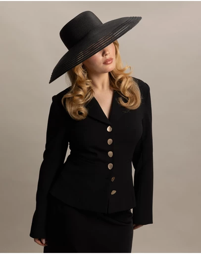 Morgan & Taylor - Rhoda Racewear Droop Hat in Black