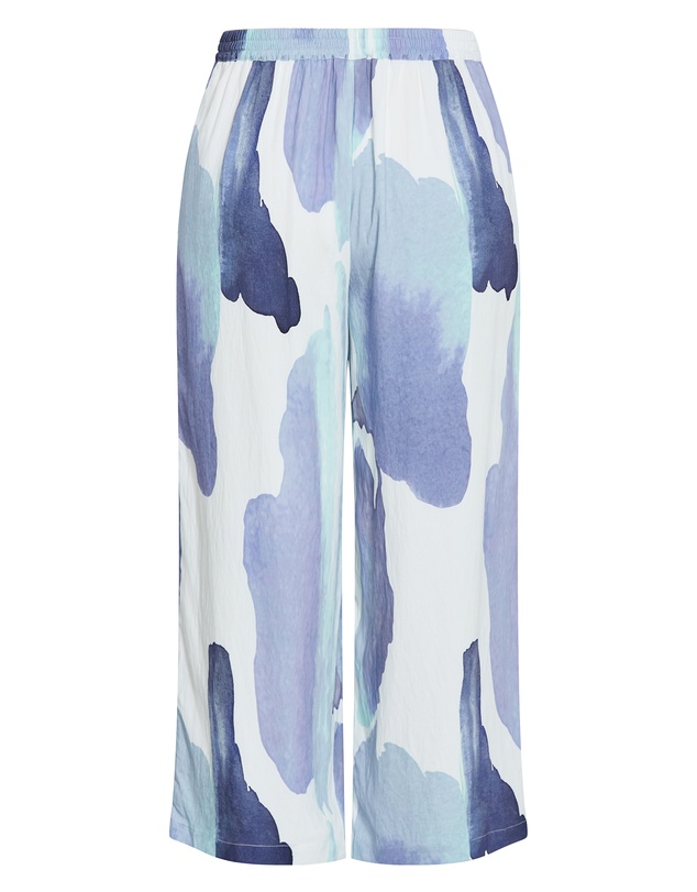 City Chic - Plus size Surface Level Print Pant - light blue