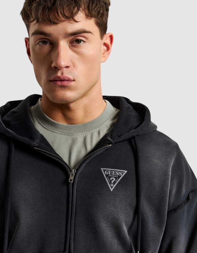 GUESS Originals - GUESS Originals Triangle Logo Zip-Up Hoodie