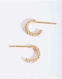 Lovisa - Gold Plated Sterling Silver Mini Cubic Zirconia Open Hoop Earrings
