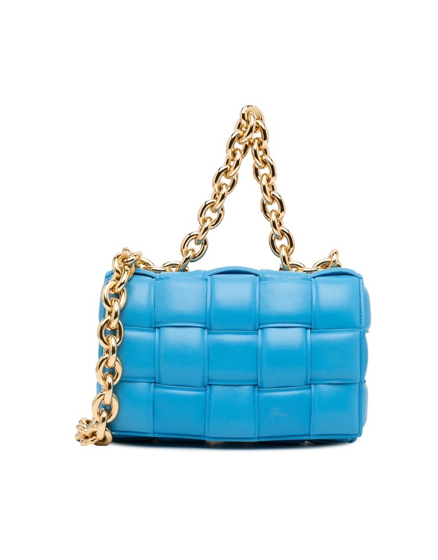 Pre-Loved by Azura Reborn - Pre-Loved Nappa Intrecciato Padded Chain Cassette Satchel