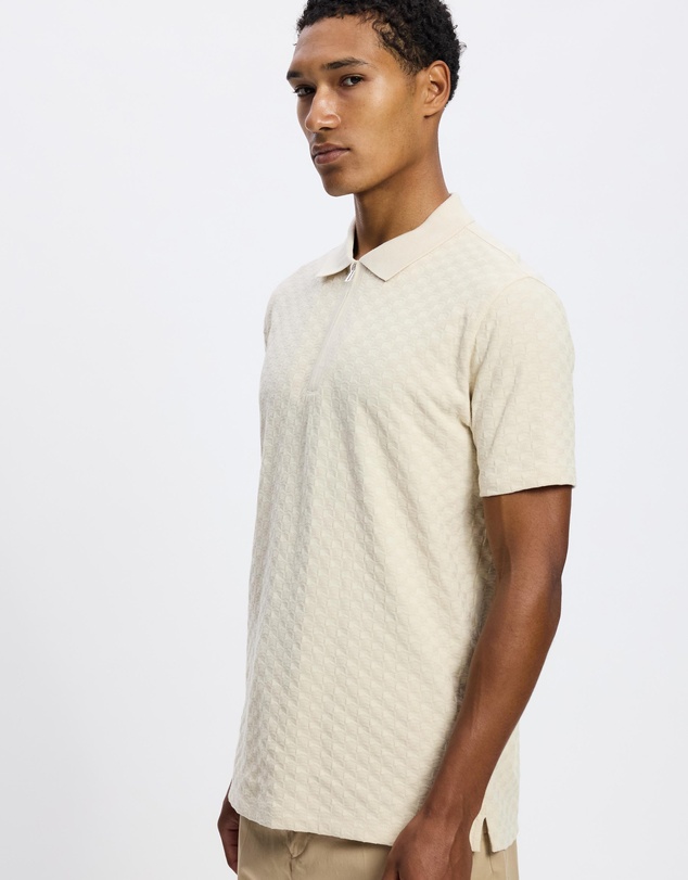 Paul Smith - Jacquard Cotton Zip Polo Shirt