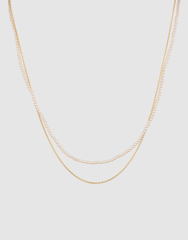 Elli Jewelry - Necklace Set Pearl 925 Sterling Silver Gold-Plated