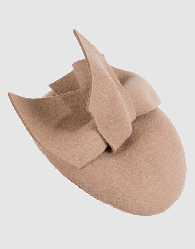 Max Alexander - Winter Beige Felt Pillbox with Bow