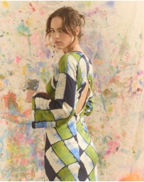 KINGA CSILLA - Oro Tile Olive Maxi Dress