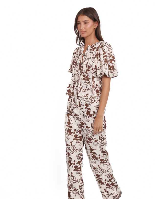 Petal & Pup - Winslet Wide Leg Pant - Brown Floral