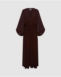 Shona Joy - Amina Balloon Sleeve Plunged Maxi Dress