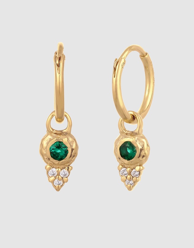Elli Jewelry - Zirconia Circle Hoop Earrings in Gold-Plated 925 Silver